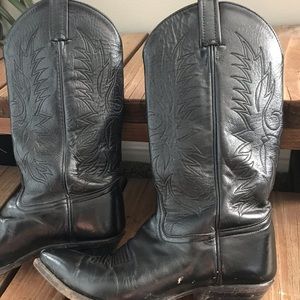 Tony Lama Vintage authentic black cowboy boots